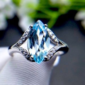 925 Sterling Silver Aquamarine Gems